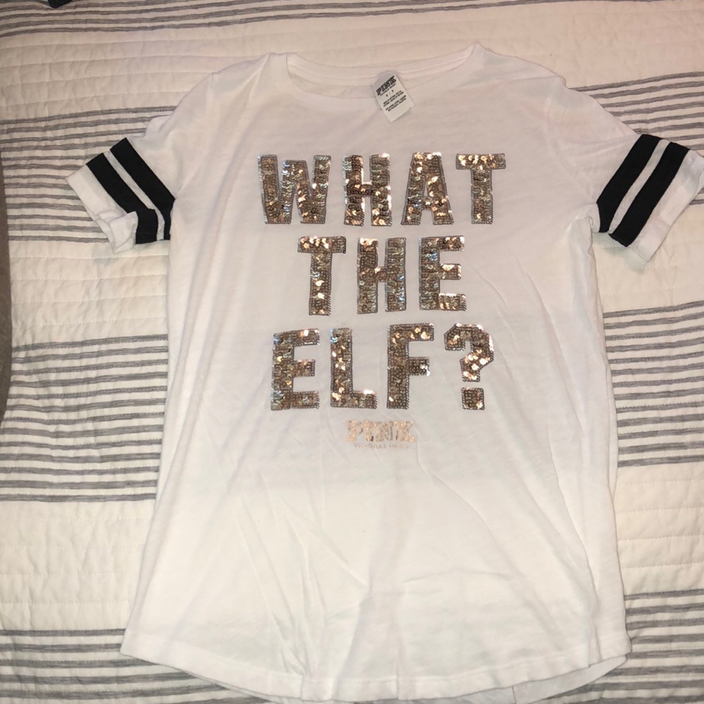 PINK Victoria’s Secret “What the Elf” shirt. Small